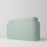 Manufakturo Lueur Premium Reception Desk for Luxury Beauty Salon with LED Base Olive - close-up of a construction detail