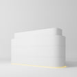 Manufakturo Lueur Premium Reception Desk for Luxury Beauty Salon with LED Base White - displayed in a professional treatment-room setting