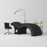 Manufakturo Luxe Black Complete Salon Set - Lash Beauty Bed, Chair, Moonlight & Trolley - close-up of a construction detail
