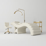 Manufakturo Luxe Creamy Complete Salon Set - Lash Beauty Bed, Chair, Moonlight & Trolley - close-up of a construction detail