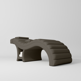 Manufakturo Luxe Eyelash Bed - Contoured Spa Couch with Towel Storage Cocoa Mocha - close-up of the upholstery and construction details