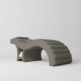 Manufakturo Luxe Eyelash Bed - Contoured Spa Couch with Towel Storage Deep Ash - close-up of the upholstery and construction details