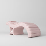 Manufakturo Luxe Eyelash Bed - Contoured Spa Couch with Towel Storage Light Pink - close-up of the upholstery and construction details