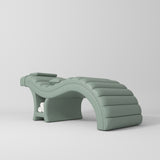 Manufakturo Luxe Eyelash Bed - Contoured Spa Couch with Towel Storage Olive - close-up of the upholstery and construction details