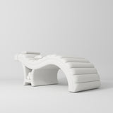 Manufakturo Luxe Eyelash Bed - Contoured Spa Couch with Towel Storage White - close-up of the upholstery and construction details