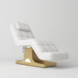 Manufakturo Saphir version A Luxury Electric Lash Beauty Bed - Hand & Foot Controls White - close-up of the upholstery and construction details