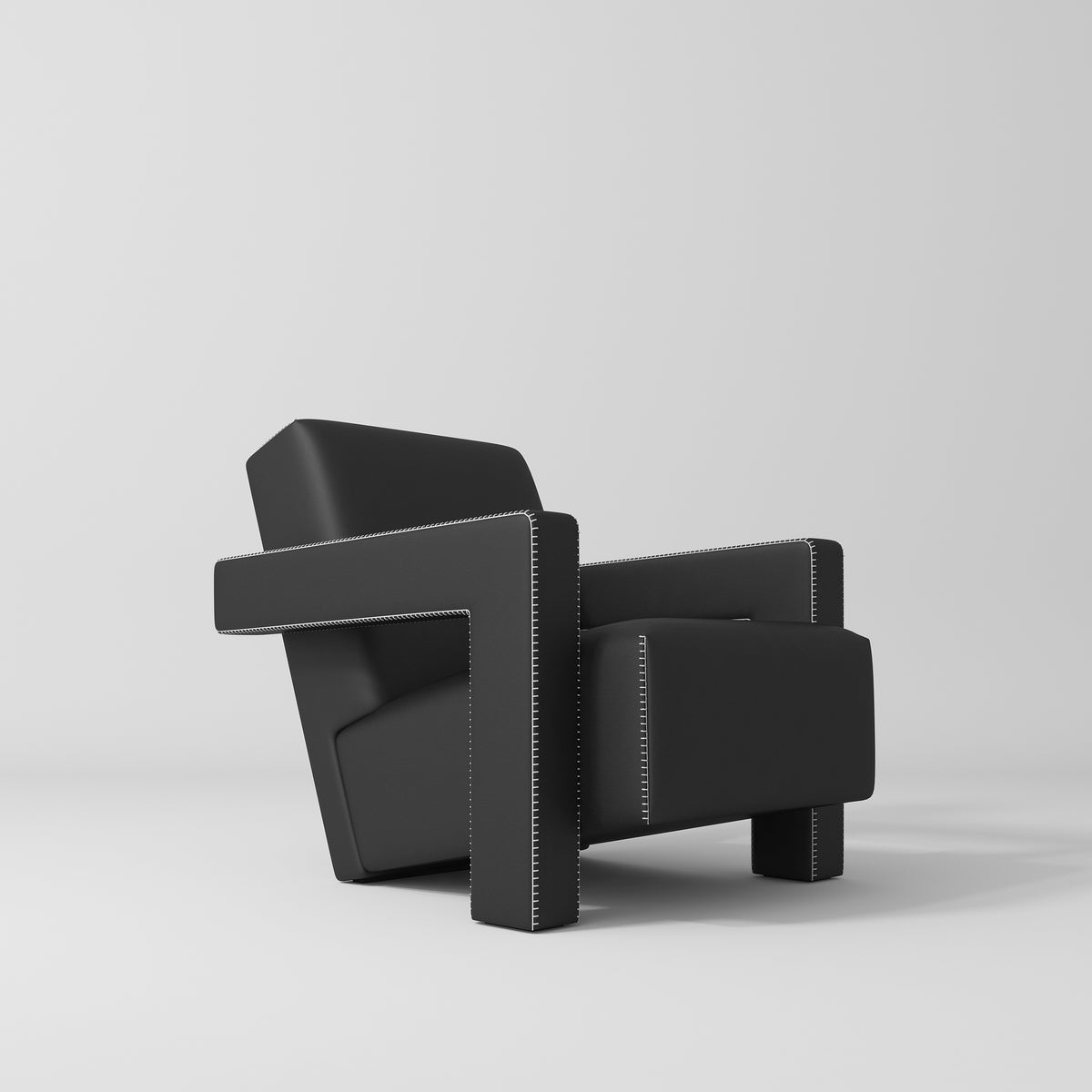Manufakturo Luxury Lenné Reception Chair - Modern Accent for Salon Waiting Area Black - close-up of the upholstery and construction details