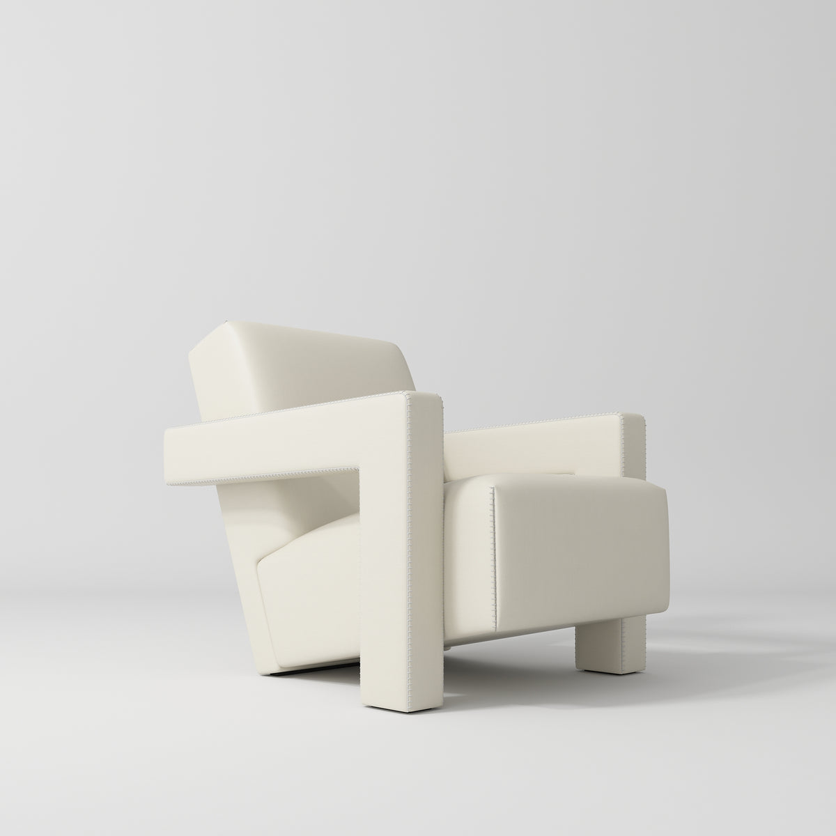 Manufakturo Luxury Lenné Reception Chair - Modern Accent for Salon Waiting Area Creamy - close-up of the upholstery and construction details