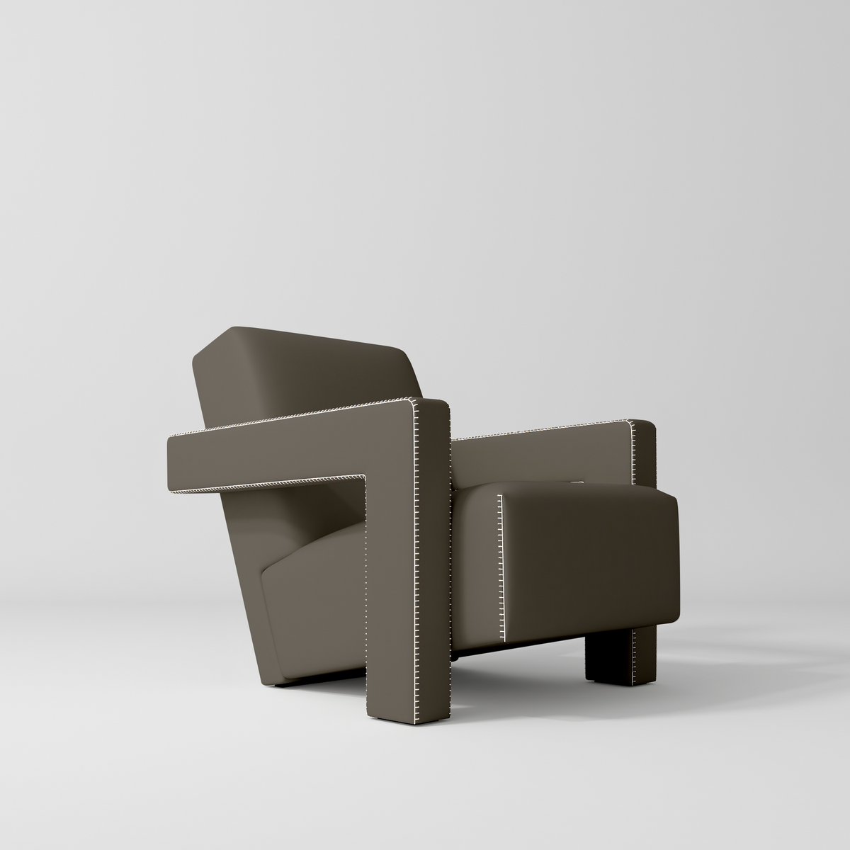 Manufakturo Luxury Lenné Reception Chair - Modern Accent for Salon Waiting Area Cocoa Mocha - close-up of the upholstery and construction details