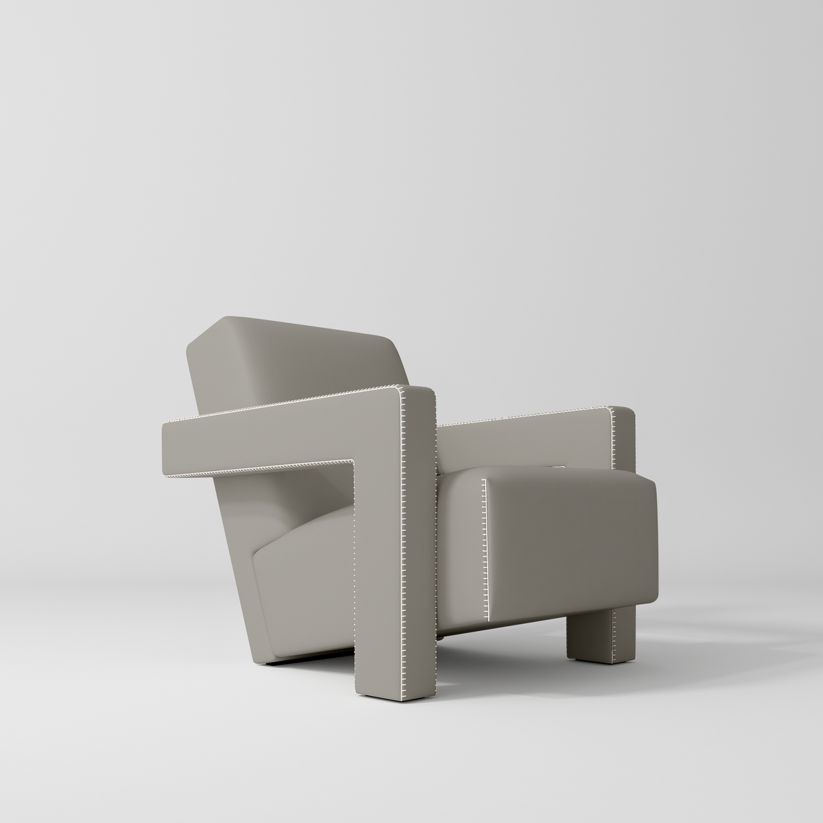 Manufakturo Luxury Lenné Reception Chair - Modern Accent for Salon Waiting Area Pearl Greige - close-up of the upholstery and construction details