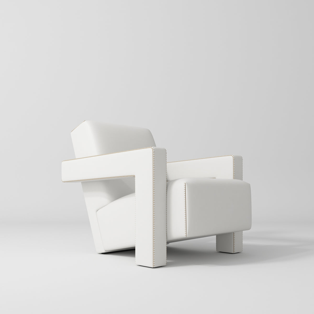 Manufakturo Luxury Lenné Reception Chair - Modern Accent for Salon Waiting Area White - close-up of the upholstery and construction details
