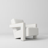 Manufakturo Luxury Lenné Reception Chair - Modern Accent for Salon Waiting Area White - close-up of the upholstery and construction details