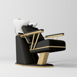 Manufakturo Maison Luxury Hair Salon Backwash Unit Black - White Bowl - displayed in a professional treatment-room setting