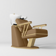 Manufakturo Maison Luxury Hair Salon Backwash Unit Caramel - White Bowl - displayed in a professional treatment-room setting