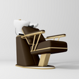 Manufakturo Maison Luxury Hair Salon Backwash Unit Cocoa Mocha - White Bowl - displayed in a professional treatment-room setting