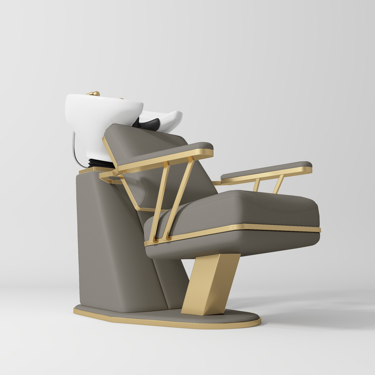 Manufakturo Maison Luxury Hair Salon Backwash Unit Deep Ash - White Bowl - displayed in a professional treatment-room setting