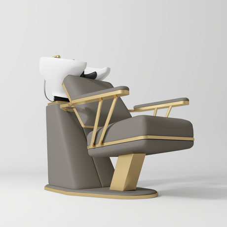 Manufakturo Maison Luxury Hair Salon Backwash Unit Deep Ash - White Bowl - displayed in a professional treatment-room setting