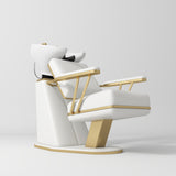 Manufakturo Maison Luxury Hair Salon Backwash Unit White - White Bowl - displayed in a professional treatment-room setting