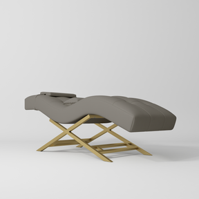 Manufakturo Majesty Lash Bed - Adjustable Headrest Deep Ash - close-up of the upholstery and construction details