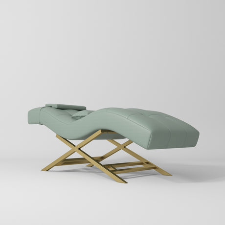 Manufakturo Majesty Lash Bed - Adjustable Headrest Olive - close-up of the upholstery and construction details