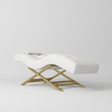 Manufakturo Majesty Lash Bed - Adjustable Headrest White - close-up of the upholstery and construction details