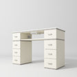 Manufakturo Manicure Table Crystal Touch with Build-in Dust Absorber Creamy - displayed in a professional treatment-room setting