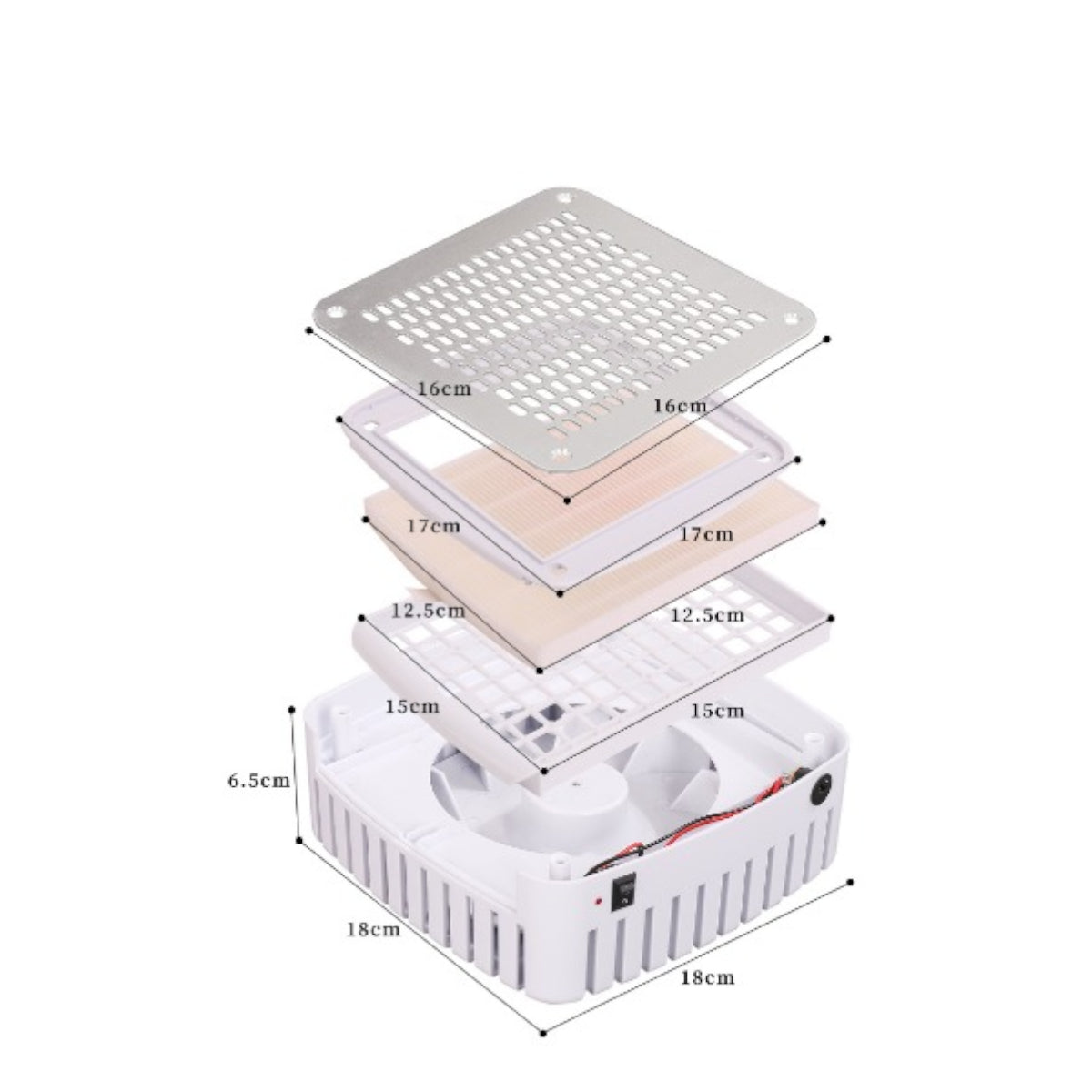 Manufakturo Manicure Table Glam Station with Build-in Dust Absorber Bare Blush - close-up of product details