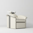 Manufakturo Monaco Luxury Hair Salon Backwash Unit Creamy - White Bowl - close-up of the upholstery and construction details