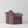 Manufakturo Monaco Luxury Hair Salon Backwash Unit Dusty Rose - White Bowl - close-up of the upholstery and construction details