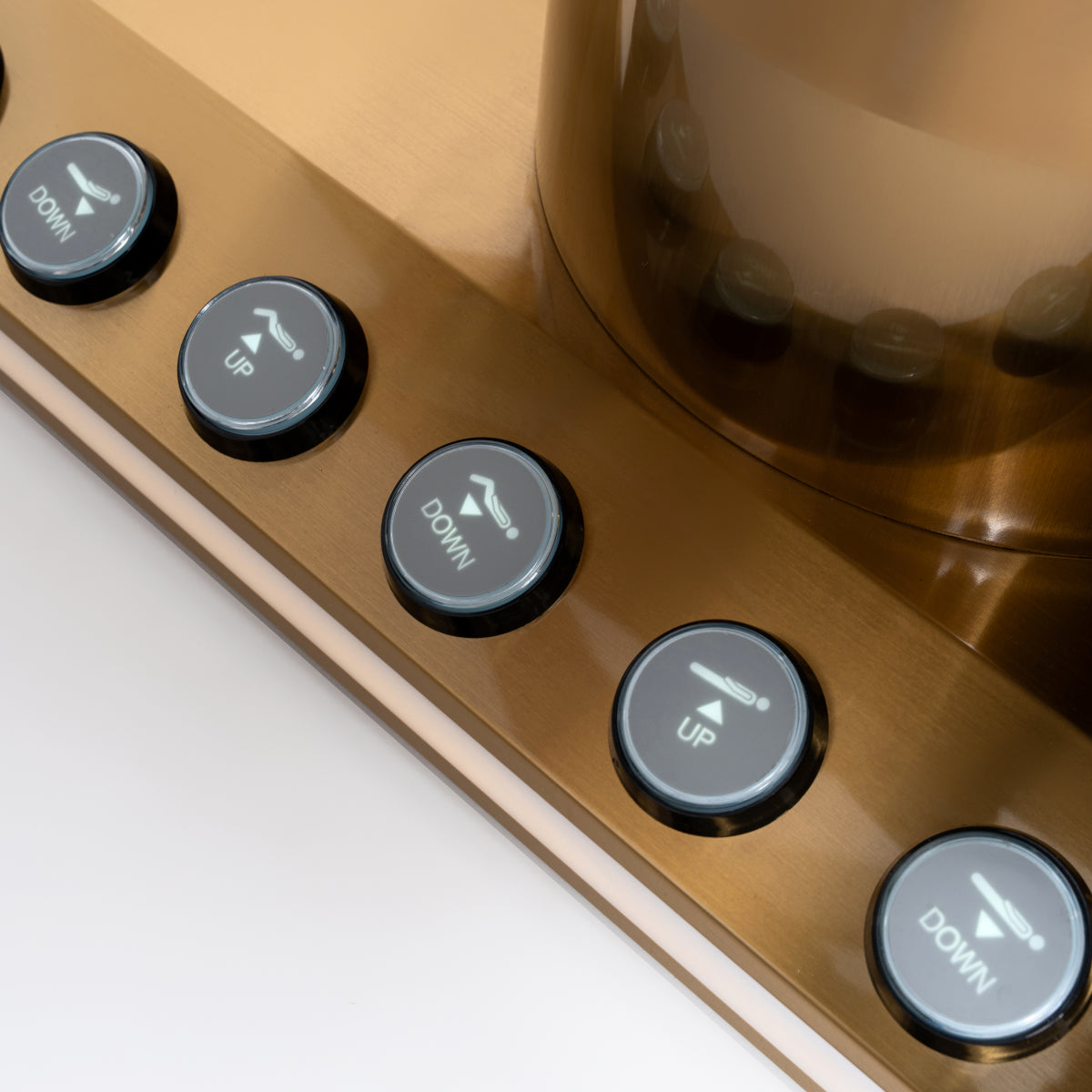 Manufakturo Orielle B Luxury Electric Beauty Bed - Hand & Foot Controls Bare Blush - remote control and adjustment buttons
