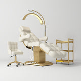 Manufakturo Orielle B Creamy - 4-Piece Beauty Studio Set: Luxury Bed, Chair, Moonlight & Trolley - coordinated furniture pieces arranged on a white background