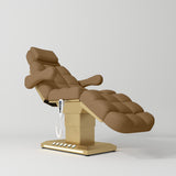Manufakturo Orielle B Luxury Electric Beauty Bed - Hand & Foot Controls Caramel - close-up of the upholstery and construction details