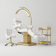 Manufakturo Orielle B White - 4-Piece Beauty Studio Set: Luxury Bed, Chair, Moonlight & Trolley - close-up of a construction detail