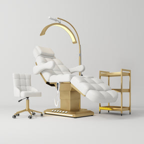 Manufakturo Orielle B White - 4-Piece Beauty Studio Set: Luxury Bed, Chair, Moonlight & Trolley - close-up of a construction detail
