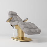 Manufakturo Orielle ver.A Luxury Electric Beauty Bed - Hand & Foot Controls Grey - close-up of the upholstery and construction details