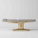 Manufakturo Orielle ver.A Luxury Electric Beauty Bed - Hand & Foot Controls Grey - close-up of the upholstery and construction details