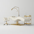 Manufakturo Prestige Creamy The Complete Studio Set - Lash Bed, Chair, Moonlight & Trolley - close-up of a construction detail