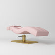 Manufakturo Prestige Hydraulic Eyelash Bed - Adjustable Headrest & High-Density Sponge Bare Blush - displayed in a professional treatment-room setting