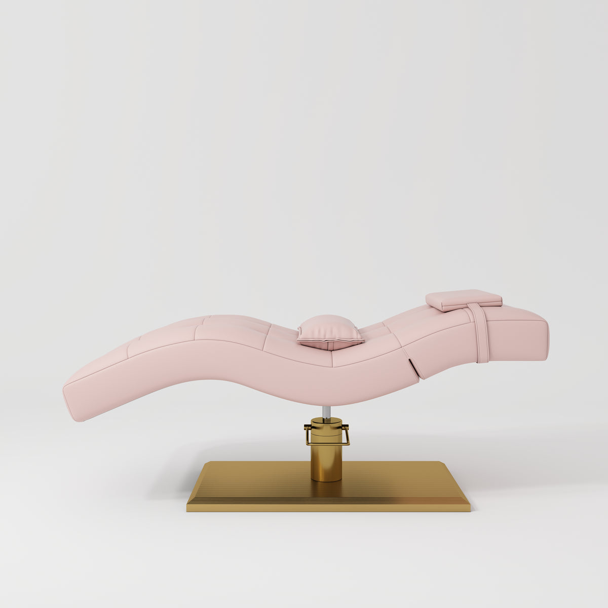 Manufakturo Prestige Hydraulic Eyelash Bed - Adjustable Headrest & High-Density Sponge Bare Blush - side view