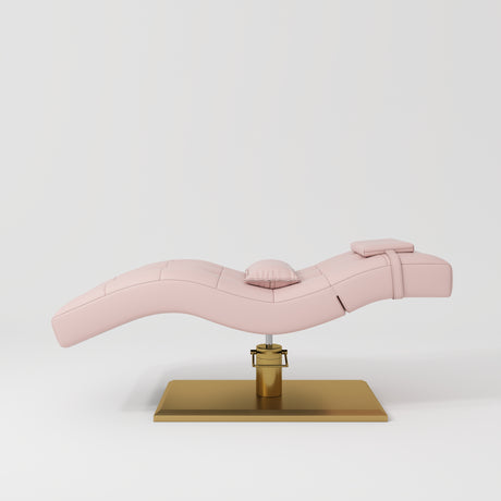 Manufakturo Prestige Hydraulic Eyelash Bed - Adjustable Headrest & High-Density Sponge Bare Blush - side view