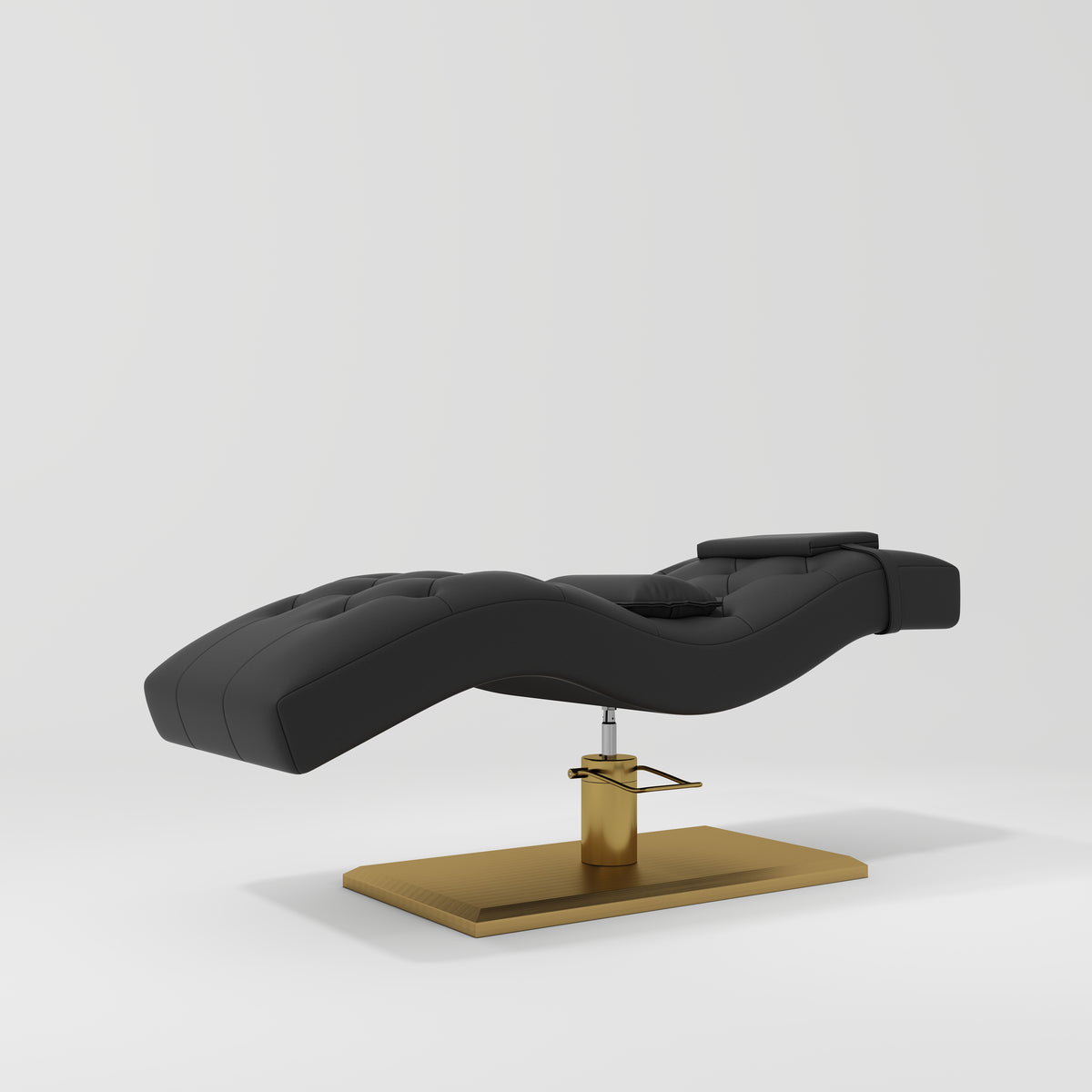 Manufakturo Prestige Hydraulic Eyelash Bed - Adjustable Headrest & High-Density Sponge Black - side view