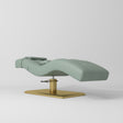 Manufakturo Prestige Hydraulic Eyelash Bed - Adjustable Headrest & High-Density Sponge Olive - close-up of the upholstery and construction details