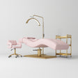 Manufakturo Prestige Light Pink The Complete Studio Set - Lash Bed, Chair, Moonlight & Trolley - coordinated furniture pieces arranged on a white background