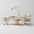 Manufakturo Prestige Warm Beige The Complete Studio Set - Lash Bed, Chair, Moonlight & Trolley - close-up of a construction detail