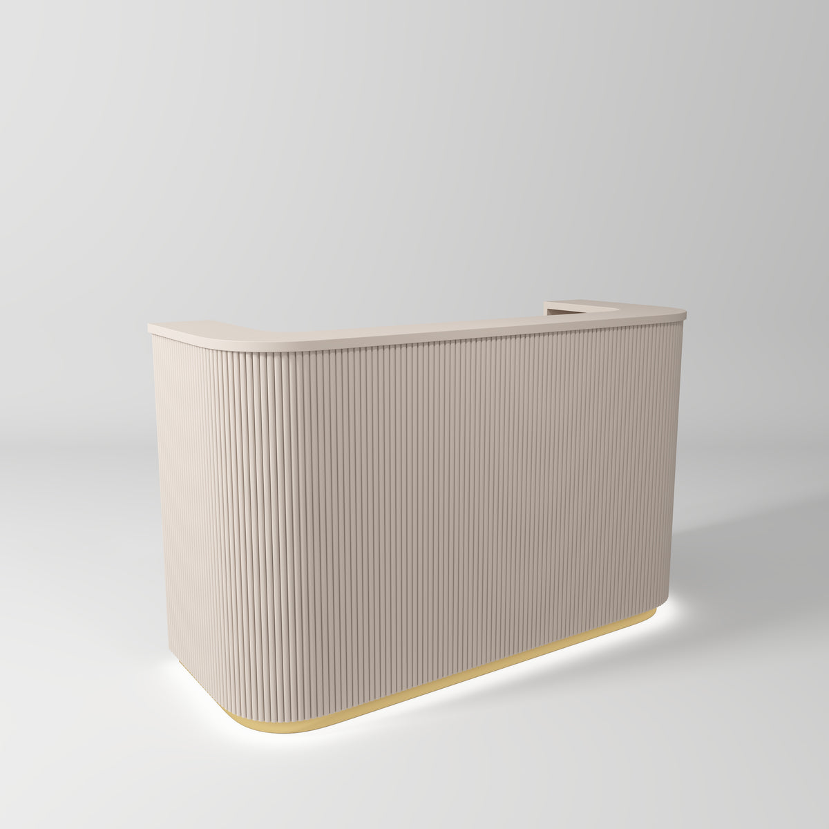 Manufakturo Complete Set 01 Reception Area for Luxury Salon Waiting Area Light Brown - close-up of a construction detail