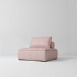Manufakturo Rhéa Luxury Boutique Sofa with Soft Upholstery for Salon Waiting Area Bare Blush - product displayed with its packaging on a dark background