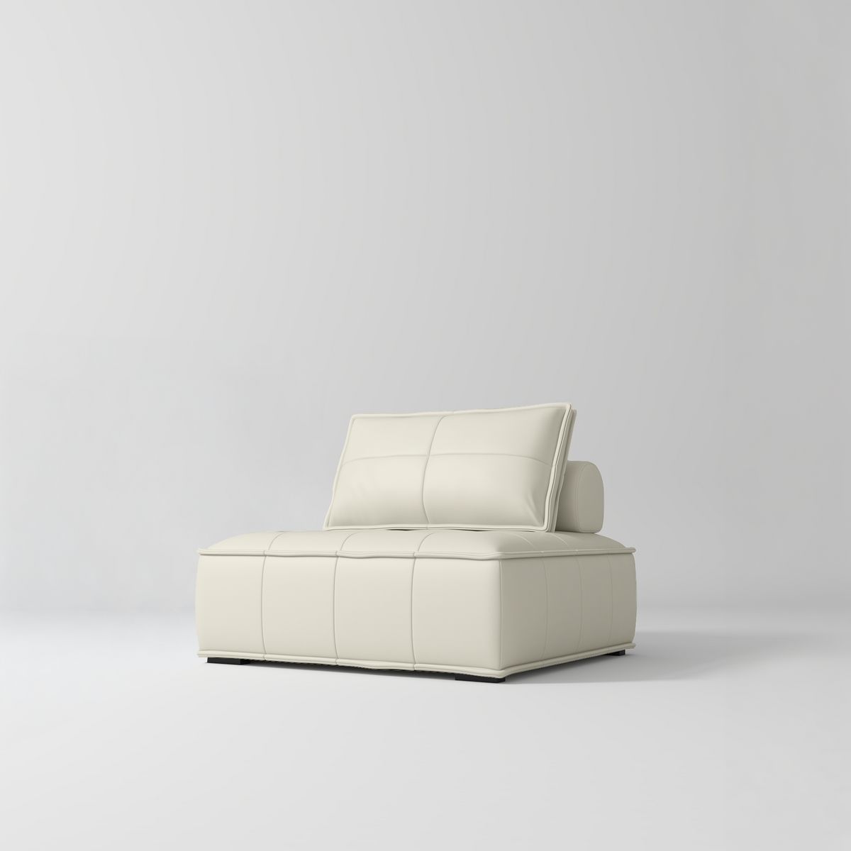 Manufakturo Rhéa Luxury Boutique Sofa with Soft Upholstery for Salon Waiting Area Creamy - product displayed with its packaging on a dark background