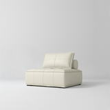 Manufakturo Rhéa Luxury Boutique Sofa with Soft Upholstery for Salon Waiting Area Creamy - product displayed with its packaging on a dark background