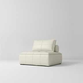 Manufakturo Rhéa Luxury Boutique Sofa with Soft Upholstery for Salon Waiting Area Creamy - product displayed with its packaging on a dark background