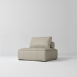 Manufakturo Rhéa Luxury Boutique Sofa with Soft Upholstery for Salon Waiting Area Stone Taupe - product displayed with its packaging on a dark background